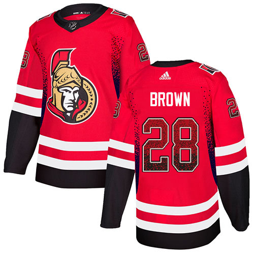 Adidas Senators #28 Connor Brown Red Home Authentic Drift Fashion Stitched NHL Jersey