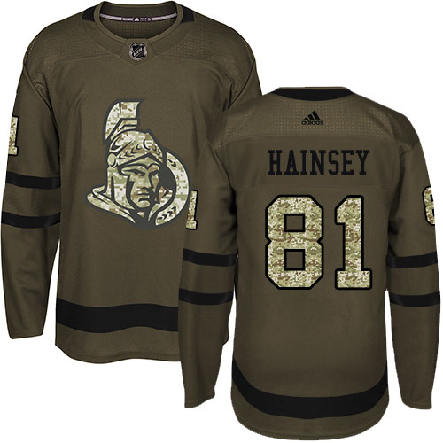 Adidas Senators #81 Ron Hainsey Green Salute to Service Stitched NHL Jersey