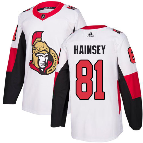 Adidas Senators #81 Ron Hainsey White Road Authentic Stitched NHL Jersey