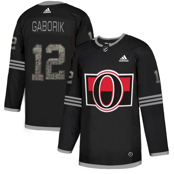 Adidas Senators #12 Marian Gaborik Black_1 Authentic Classic Stitched NHL Jersey