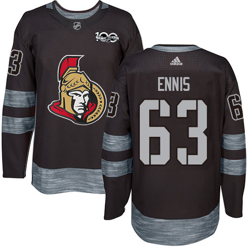 Adidas Senators #63 Tyler Ennis Black 1917-2017 100th Anniversary Stitched NHL Jersey