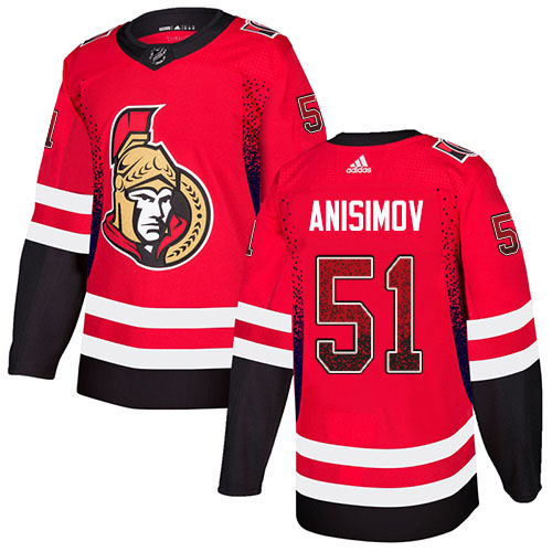 Adidas Senators #51 Artem Anisimov Red Home Authentic Drift Fashion Stitched NHL Jersey
