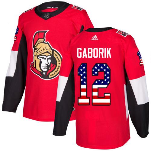 Adidas Senators #12 Marian Gaborik Red Home Authentic USA Flag Stitched NHL Jersey Adidas Senators #12 Marian Gaborik Red Home Authentic USA Flag Stitched NHL Jersey