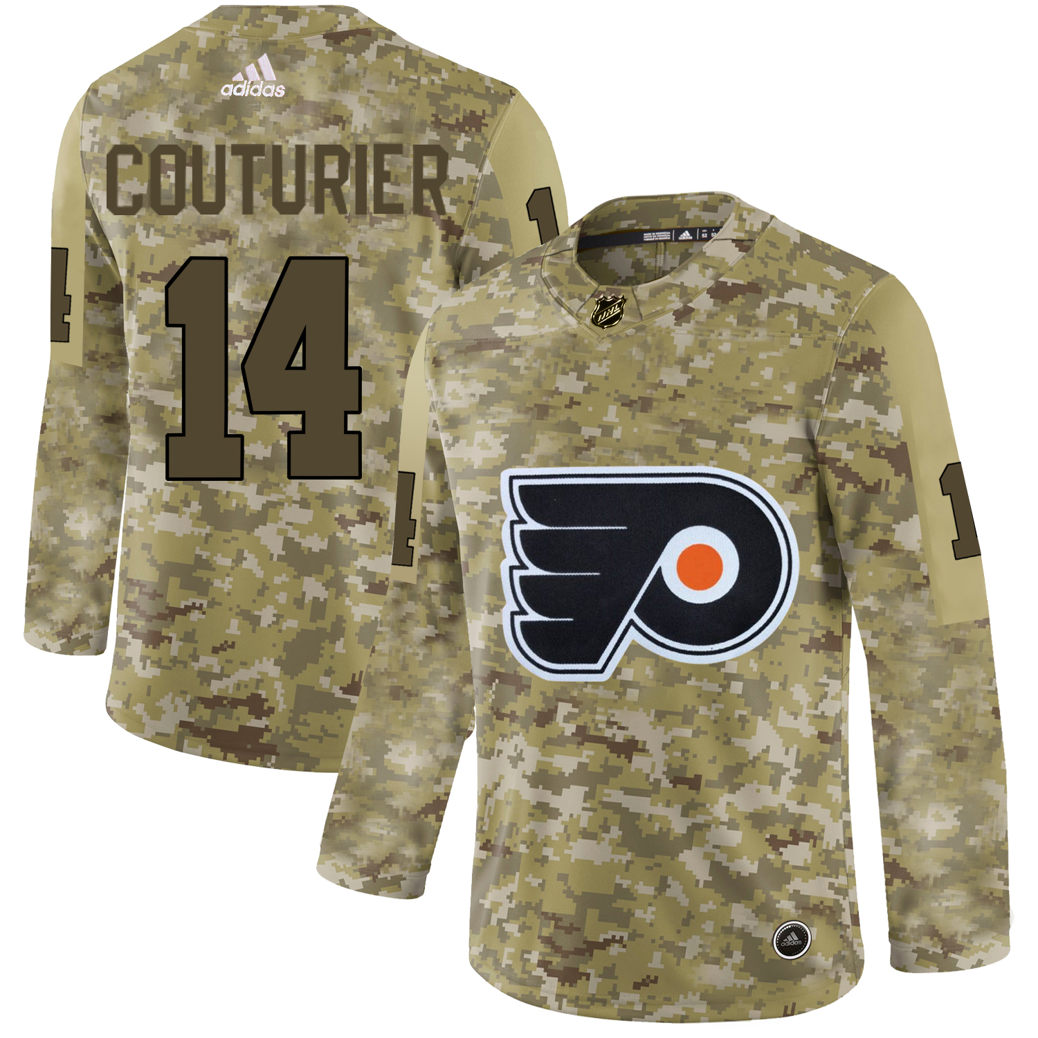 Adidas Flyers #14 Sean Couturier Camo Authentic Stitched NHL Jersey