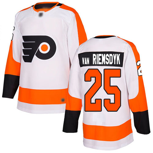 Adidas Flyers #25 James Van Riemsdyk White Road Authentic Stitched NHL Jersey
