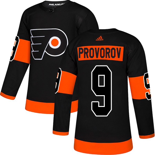 Adidas Flyers #9 Ivan Provorov Black Alternate Authentic Stitched NHL Jersey