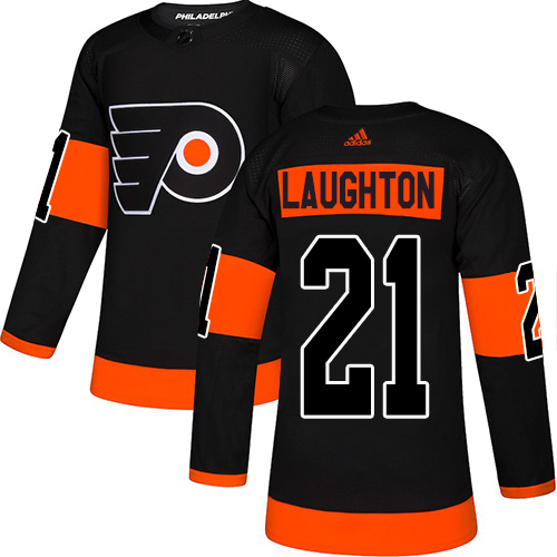 Adidas Flyers #21 Scott Laughton Black Alternate Authentic Stitched NHL Jersey