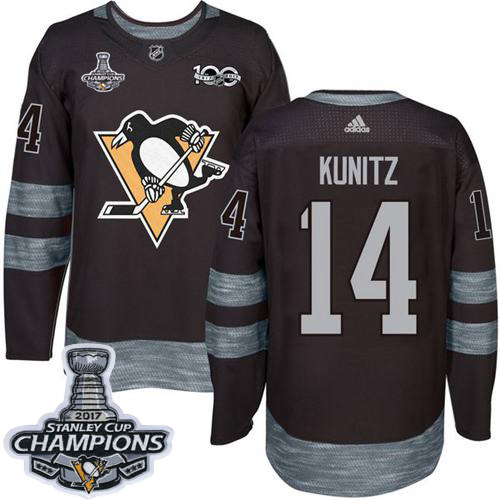 Adidas Penguins #14 Chris Kunitz Black 1917-2017 100th Anniversary Stanley Cup Finals Champions Stitched NHL Jersey Adidas Penguins #14 Chris Kunitz Black 1917-2017 100th Anniversary Stanley Cup Finals Champions Stitched NHL Jersey