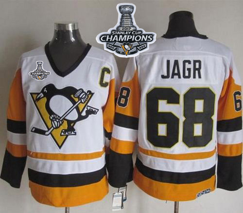 Penguins #68 Jaromir Jagr White/Black CCM Throwback 2017 Stanley Cup Finals Champions Stitched NHL Jersey Penguins #68 Jaromir Jagr White/Black CCM Throwback 2017 Stanley Cup Finals Champions Stitched NHL Jersey