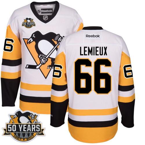 Penguins #66 Mario Lemieux White/Black CCM Throwback 50th Anniversary Stitched NHL Jersey Penguins #66 Mario Lemieux White/Black CCM Throwback 50th Anniversary Stitched NHL Jersey