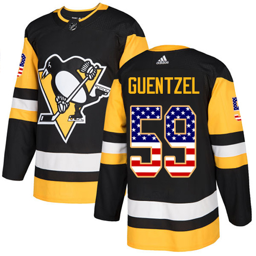 Adidas Penguins #59 Jake Guentzel Black Home Authentic USA Flag Stitched NHL Jersey Adidas Penguins #59 Jake Guentzel Black Home Authentic USA Flag Stitched NHL Jersey