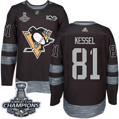 Adidas Penguins #81 Phil Kessel Black 1917-2017 100th Anniversary Stanley Cup Finals Champions Stitched NHL Jersey Adidas Penguins #81 Phil Kessel Black 1917-2017 100th Anniversary Stanley Cup Finals Champions Stitched NHL Jersey