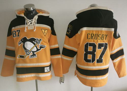 Penguins #87 Sidney Crosby Gold Sawyer Hooded Sweatshirt Stitched NHL Jersey Penguins #87 Sidney Crosby Gold Sawyer Hooded Sweatshirt Stitched NHL Jersey