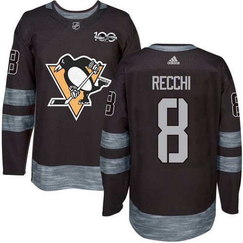 Adidas Penguins #8 Mark Recchi Black 1917-2017 100th Anniversary Stitched NHL Jersey Adidas Penguins #8 Mark Recchi Black 1917-2017 100th Anniversary Stitched NHL Jersey