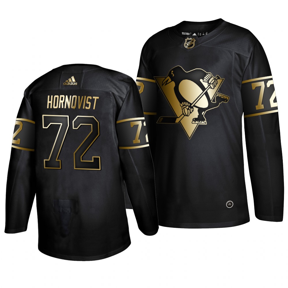 Adidas Penguins #72 Patric Hornqvist Men's 2019 Black Golden Edition Authentic Stitched NHL Jersey