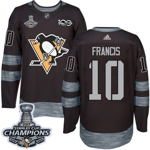 Adidas Penguins #10 Ron Francis Black 1917-2017 100th Anniversary Stanley Cup Finals Champions Stitched NHL Jersey Adidas Penguins #10 Ron Francis Black 1917-2017 100th Anniversary Stanley Cup Finals Champions Stitched NHL Jersey