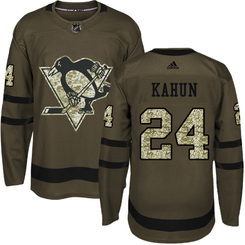 Adidas Penguins #24 Dominik Kahun Green Salute to Service Stitched NHL Jersey