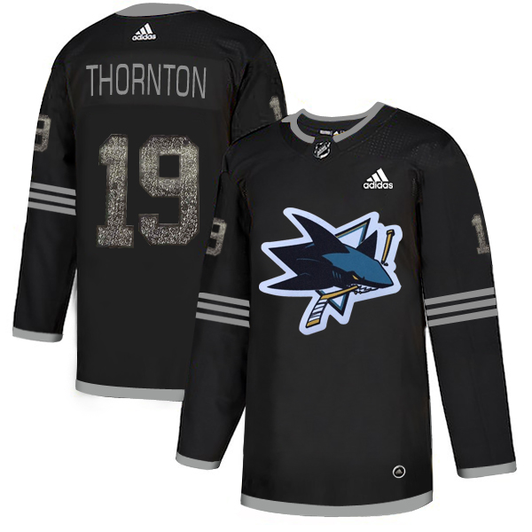 Adidas Sharks #19 Joe Thornton Black Authentic Classic Stitched NHL Jersey