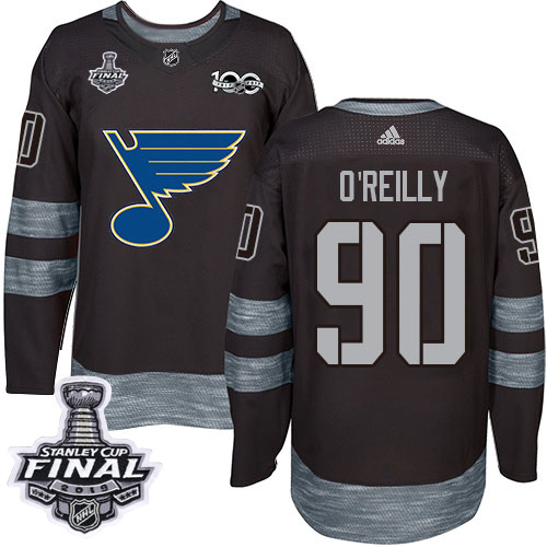 Adidas Blues #90 Ryan O'Reilly Black 1917-2017 100th Anniversary 2019 Stanley Cup Final Stitched NHL Jersey Adidas Blues #90 Ryan O'Reilly Black 1917-2017 100th Anniversary 2019 Stanley Cup Final Stitched NHL Jersey