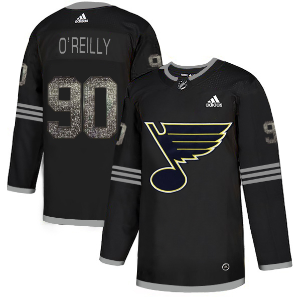 Adidas Blues #90 Ryan O'Reilly Black Authentic Classic Stitched NHL Jersey