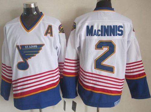 Blues #2 Al MacInnis White/Light Blue CCM Throwback Stitched NHL Jersey Blues #2 Al MacInnis White/Light Blue CCM Throwback Stitched NHL Jersey