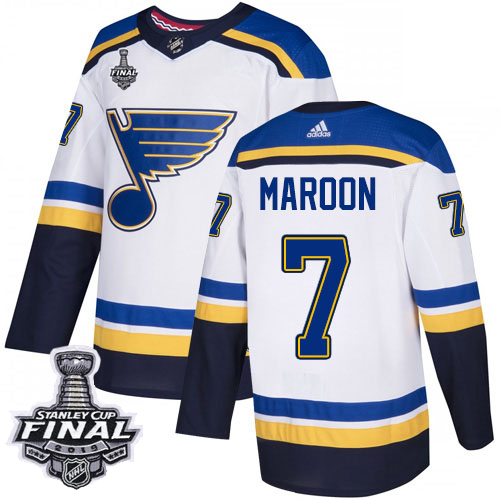 Adidas Blues #7 Patrick Maroon White Road Authentic 2019 Stanley Cup Final Stitched NHL Jersey Adidas Blues #7 Patrick Maroon White Road Authentic 2019 Stanley Cup Final Stitched NHL Jersey