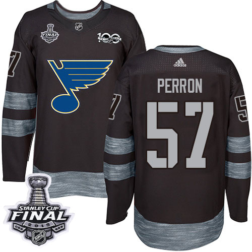 Adidas Blues #57 David Perron Black 1917-2017 100th Anniversary 2019 Stanley Cup Final Stitched NHL Jersey Adidas Blues #57 David Perron Black 1917-2017 100th Anniversary 2019 Stanley Cup Final Stitched NHL Jersey