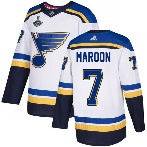 Adidas Blues #7 Patrick Maroon White Road Authentic 2019 Stanley Cup Champions Stitched NHL Jersey Adidas Blues #7 Patrick Maroon White Road Authentic 2019 Stanley Cup Champions Stitched NHL Jersey