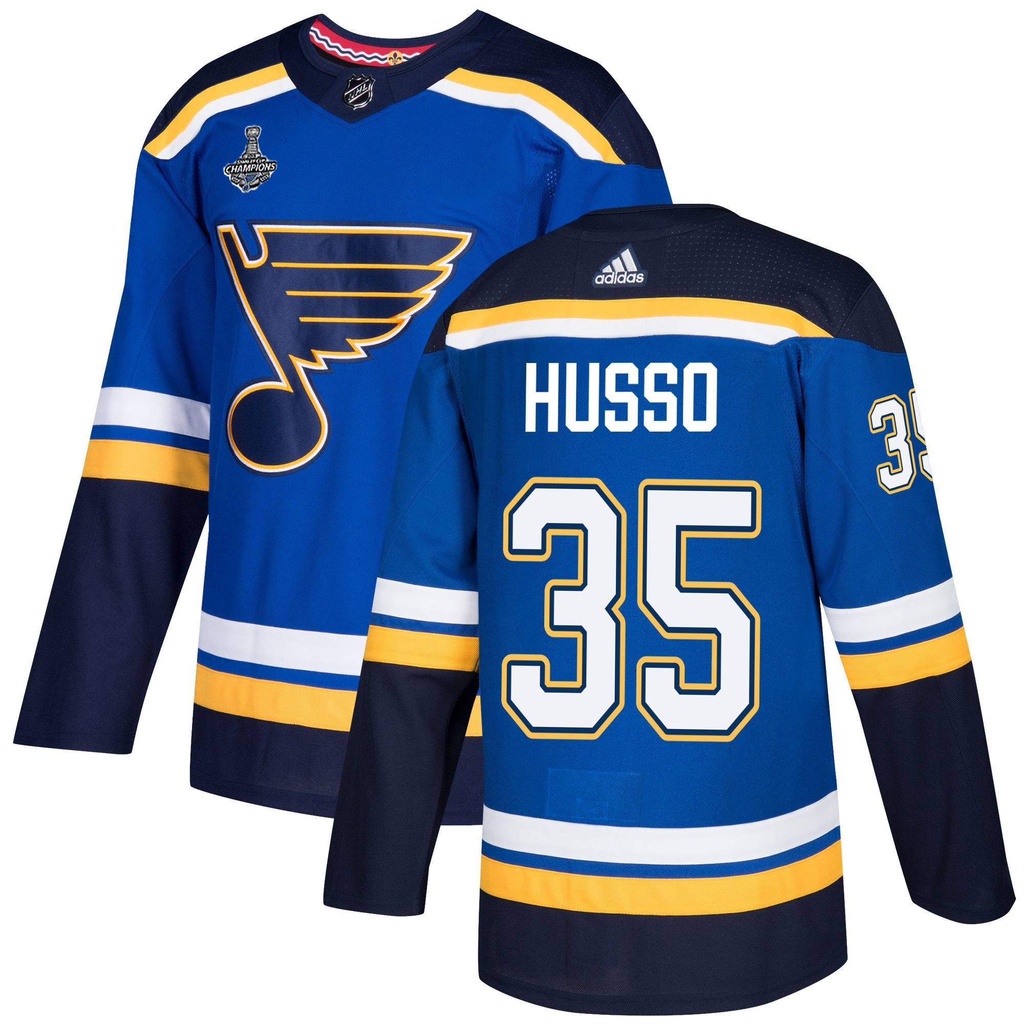 Adidas Blues #35 Ville Husso Blue Home Authentic 2019 Stanley Cup Champions Stitched NHL Jersey Adidas Blues #35 Ville Husso Blue Home Authentic 2019 Stanley Cup Champions Stitched NHL Jersey