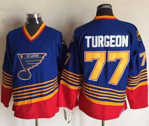 Blues #77 Pierre Turgeon Light Blue/Red CCM Throwback Stitched NHL Jersey Blues #77 Pierre Turgeon Light Blue/Red CCM Throwback Stitched NHL Jersey