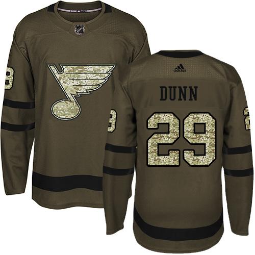 Adidas Blues #29 Vince Dunn Green Salute to Service Stitched NHL Jersey