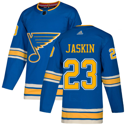 Adidas Blues #23 Dmitrij Jaskin Light Blue Alternate Authentic Stitched NHL Jersey