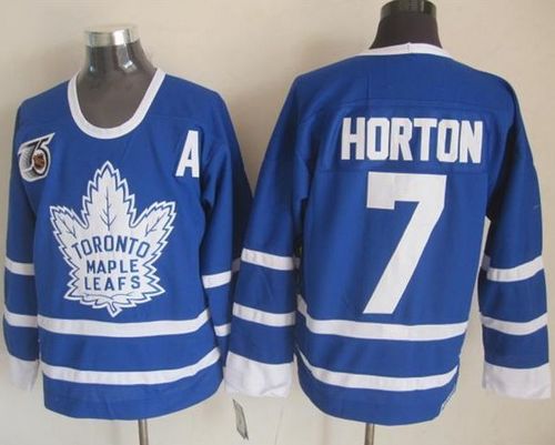 Maple Leafs #7 Tim Horton Blue 75th CCM Throwback Stitched NHL Jersey Maple Leafs #7 Tim Horton Blue 75th CCM Throwback Stitched NHL Jersey