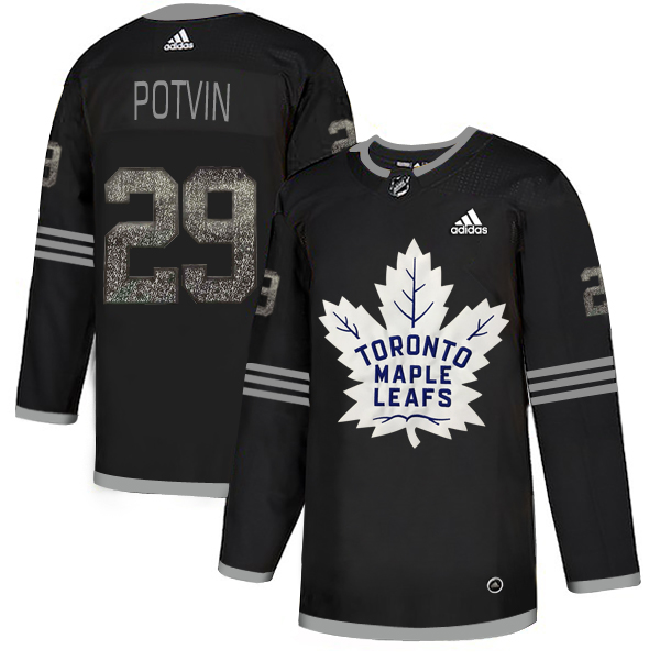 Adidas Maple Leafs #29 Felix Potvin Black Authentic Classic Stitched NHL Jersey