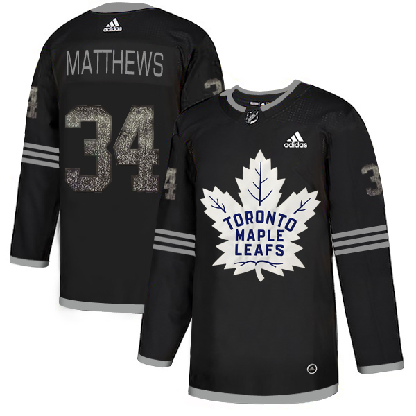Adidas Maple Leafs #34 Auston Matthews Black Authentic Classic Stitched NHL Jersey