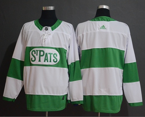 Adidas Maple Leafs Blank White Authentic St. Pats Stitched NHL Jersey Adidas Maple Leafs Blank White Authentic St. Pats Stitched NHL Jersey