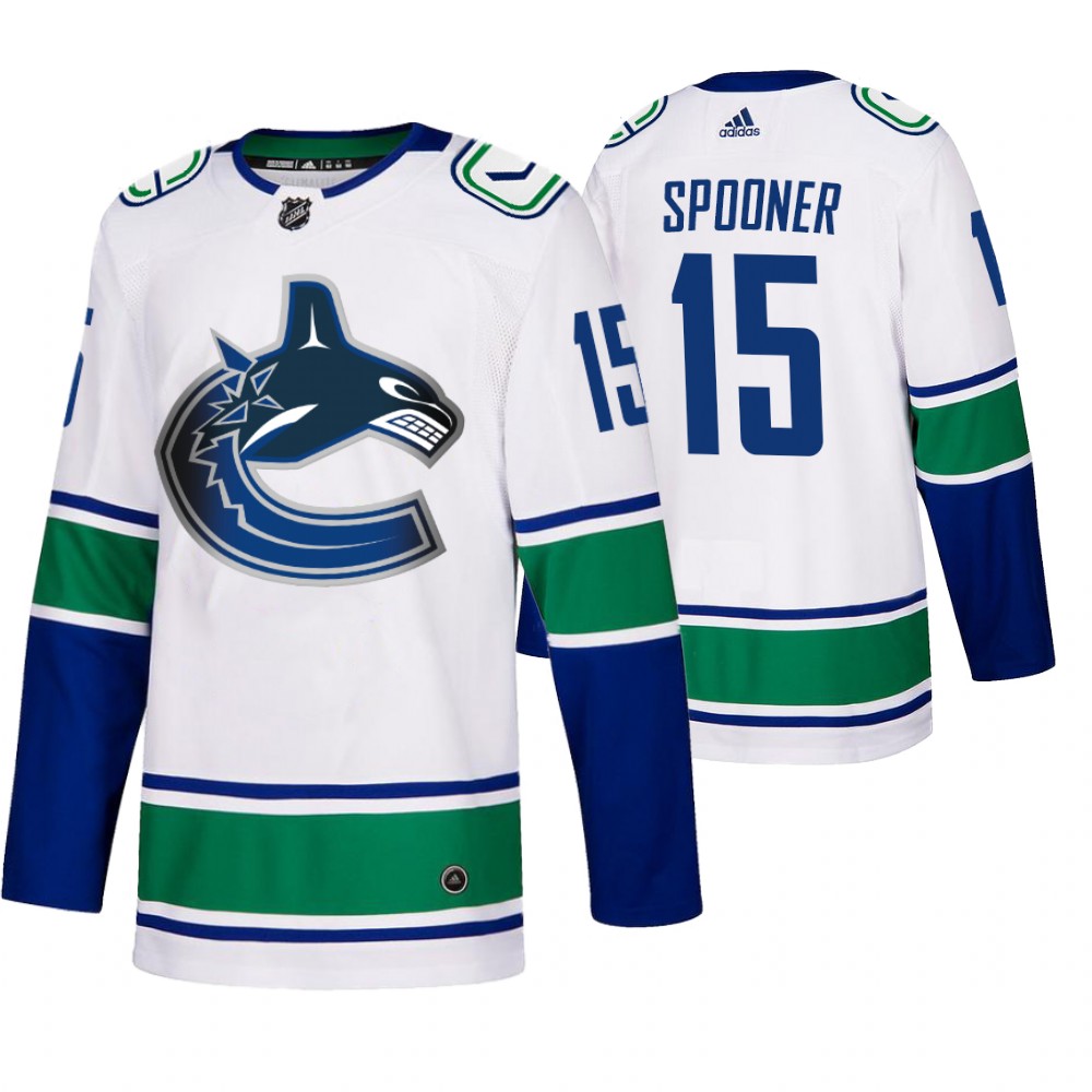 Vancouver Canucks #15 Ryan Spooner 50th Anniversary Men's White 2019-20 Away Authentic NHL Jersey Vancouver Canucks #15 Ryan Spooner 50th Anniversary Men's White 2019-20 Away Authentic NHL Jersey