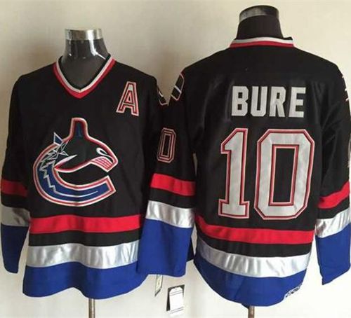 Canucks #10 Pavel Bure Black/Blue CCM Throwback Stitched NHL Jersey Canucks #10 Pavel Bure Black/Blue CCM Throwback Stitched NHL Jersey