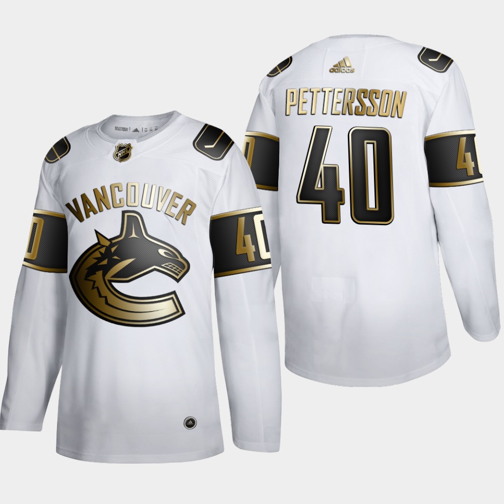 Vancouver Canucks #40 Elias Pettersson Men's Adidas White Golden Edition Limited Stitched NHL Jersey Vancouver Canucks #40 Elias Pettersson Men's Adidas White Golden Edition Limited Stitched NHL Jersey