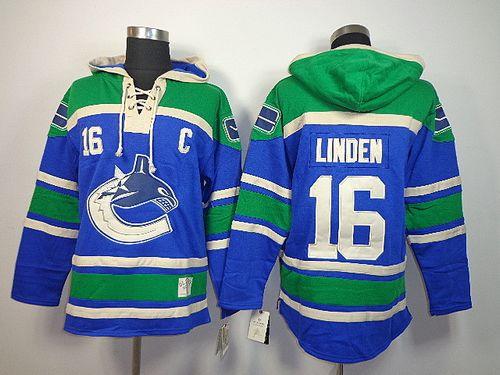 Canucks #16 Trevor Linden Blue Sawyer Hooded Sweatshirt Stitched NHL Jersey Canucks #16 Trevor Linden Blue Sawyer Hooded Sweatshirt Stitched NHL Jersey