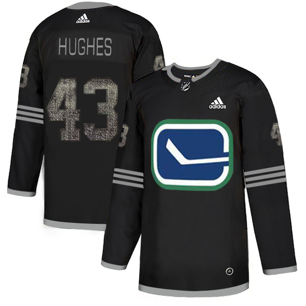 Adidas Canucks #43 Quinn Hughes Black_1 Authentic Classic Stitched NHL Jersey Adidas Canucks #43 Quinn Hughes Black_1 Authentic Classic Stitched NHL Jersey