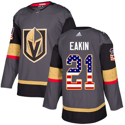 Adidas Golden Knights #21 Cody Eakin Grey Home Authentic USA Flag Stitched NHL Jersey Adidas Golden Knights #21 Cody Eakin Grey Home Authentic USA Flag Stitched NHL Jersey