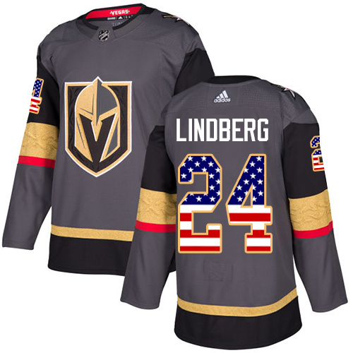 Adidas Golden Knights #24 Oscar Lindberg Grey Home Authentic USA Flag Stitched NHL Jersey Adidas Golden Knights #24 Oscar Lindberg Grey Home Authentic USA Flag Stitched NHL Jersey