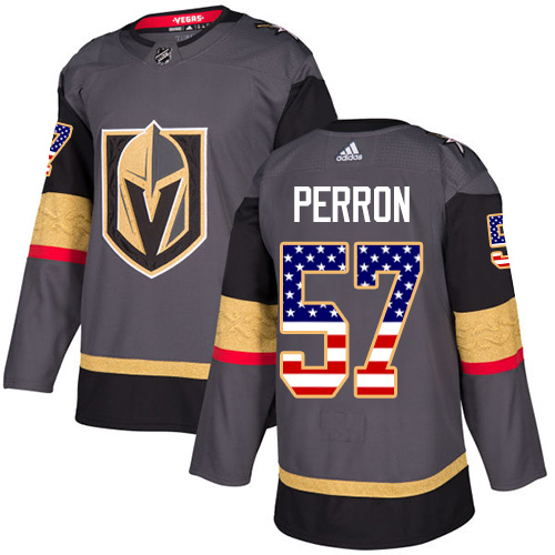 Adidas Golden Knights #57 David Perron Grey Home Authentic USA Flag Stitched NHL Jersey Adidas Golden Knights #57 David Perron Grey Home Authentic USA Flag Stitched NHL Jersey