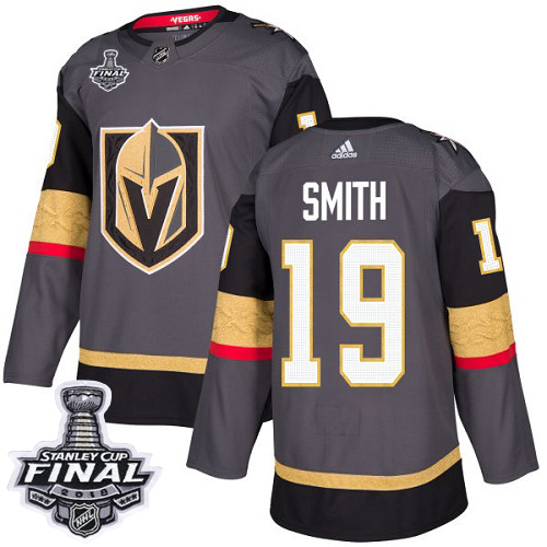 Adidas Golden Knights #19 Reilly Smith Grey Home Authentic 2018 Stanley Cup Final Stitched NHL Jersey Adidas Golden Knights #19 Reilly Smith Grey Home Authentic 2018 Stanley Cup Final Stitched NHL Jersey
