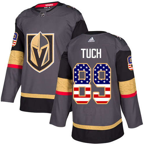 Adidas Golden Knights #89 Alex Tuch Grey Home Authentic USA Flag Stitched NHL Jersey Adidas Golden Knights #89 Alex Tuch Grey Home Authentic USA Flag Stitched NHL Jersey