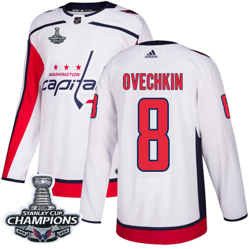 Adidas Capitals #8 Alex Ovechkin White Road Authentic Stanley Cup Final Champions Stitched NHL Jersey Adidas Capitals #8 Alex Ovechkin White Road Authentic Stanley Cup Final Champions Stitched NHL Jersey