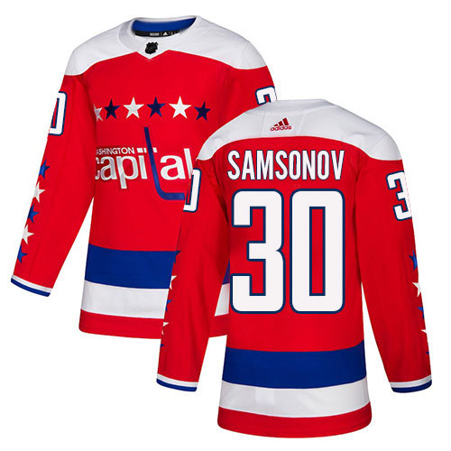 Adidas Capitals #30 Ilya Samsonov Red Alternate Authentic Stitched NHL Jersey Adidas Capitals #30 Ilya Samsonov Red Alternate Authentic Stitched NHL Jersey
