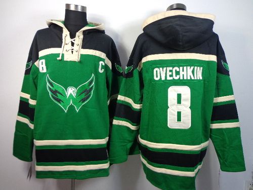 Capitals #8 Alex Ovechkin Green St. Patrick's Day McNary Lace Hoodie Stitched NHL Jersey Capitals #8 Alex Ovechkin Green St. Patrick's Day McNary Lace Hoodie Stitched NHL Jersey