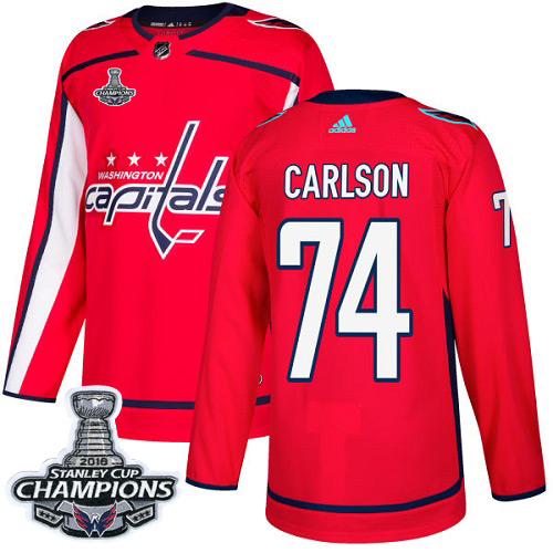 Adidas Capitals #74 John Carlson Red Home Authentic Stanley Cup Final Champions Stitched NHL Jersey Adidas Capitals #74 John Carlson Red Home Authentic Stanley Cup Final Champions Stitched NHL Jersey
